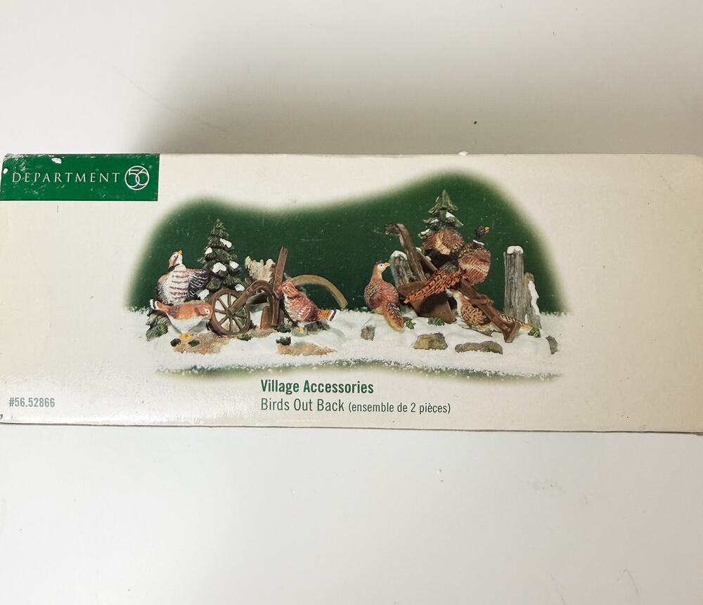 New Department 56 Village Accessories Birds Out Back Christmas 2 Pieces